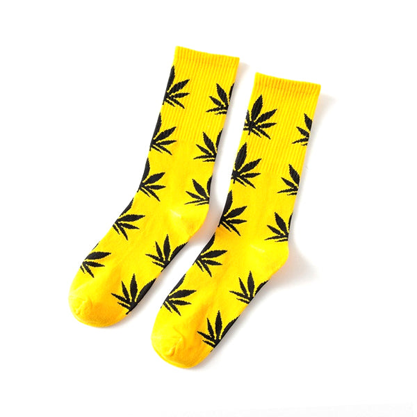 Leaf Crew Socks Black/Yellow